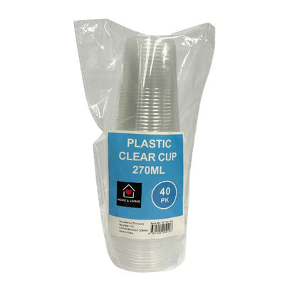 40pk Plastic Clear Cup 270ml