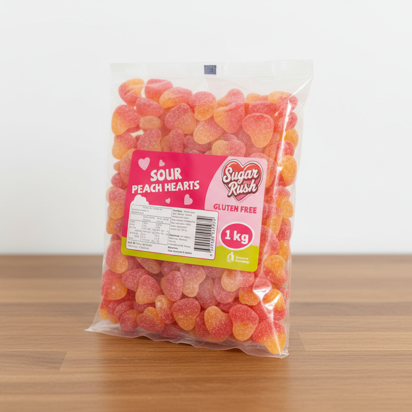 Sugar Rush Sour Peach Heart 1kg