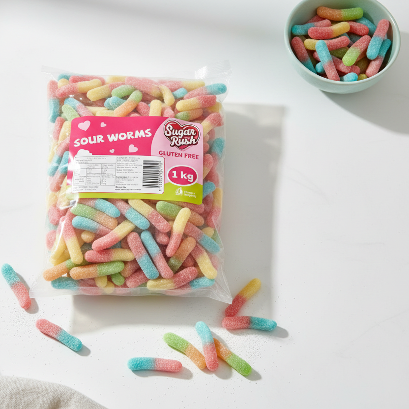 Sugar Rush Sour Worms 1kg