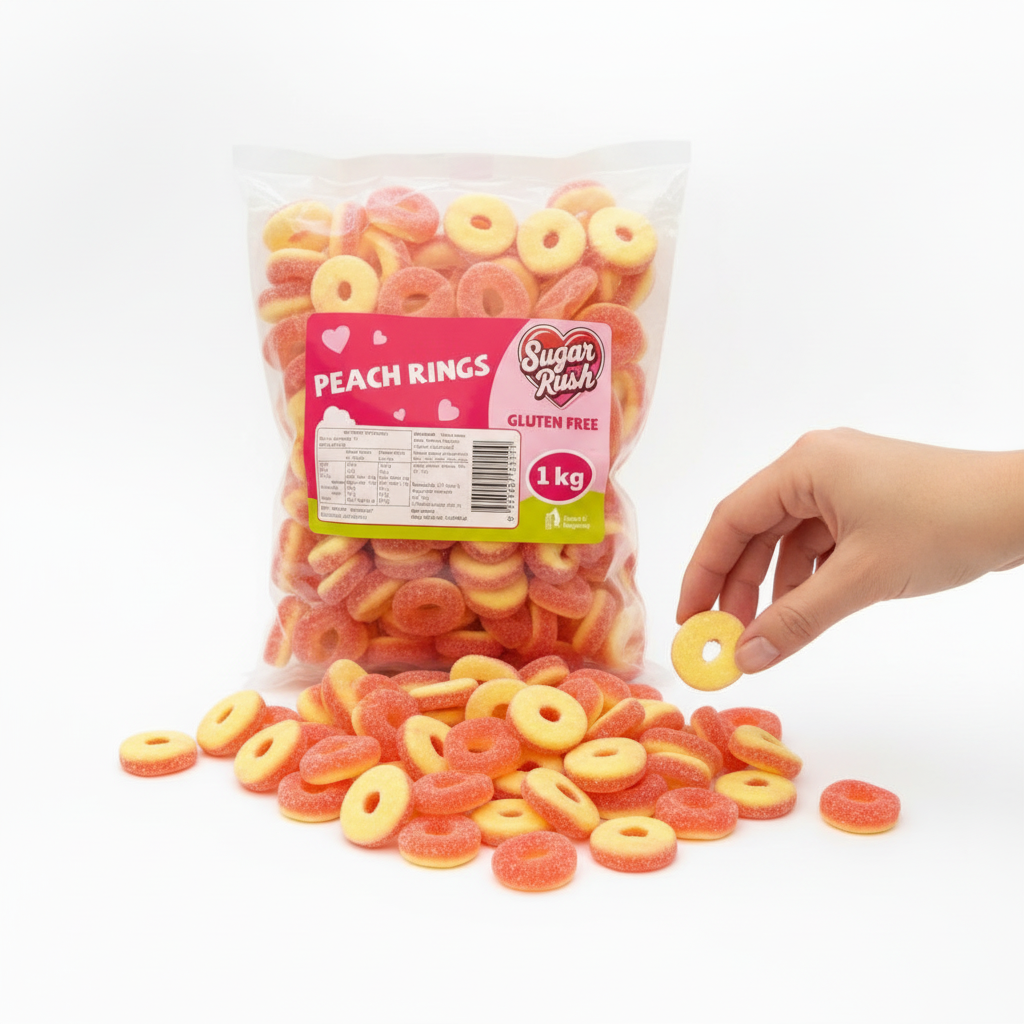 Sugar Rush Sour Peach Ring 1kg
