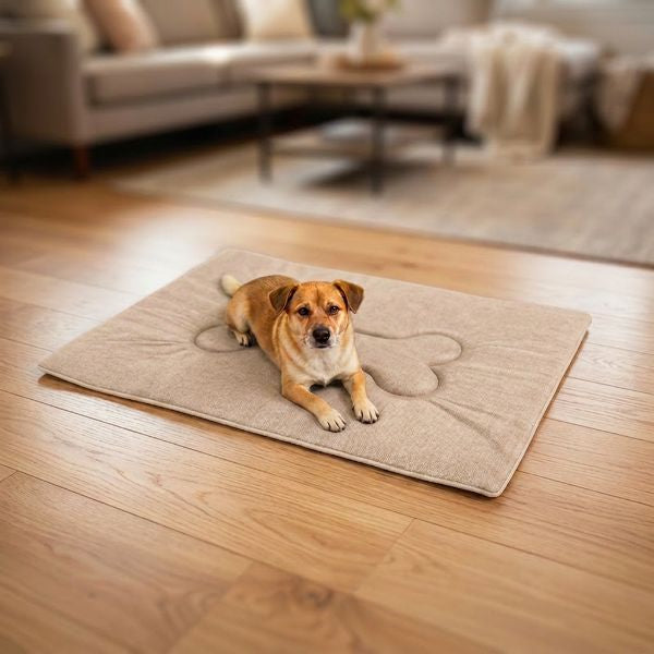 Plush Sponge Bed Large Tan 60x75cm