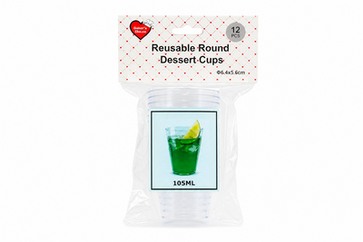 12pk Dessert Cups Round 105ml 6.4x5.6cm