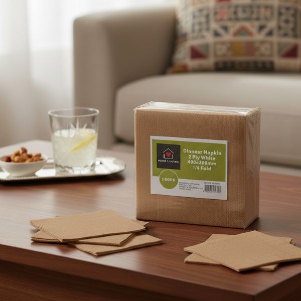 100s Recycled Dinner Napkin 2PLY Quilted GT Fold (40x40cm)