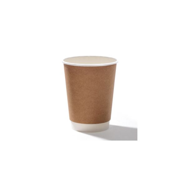 BULK 1000pk 12oz DW Cup Kraft (90mm)