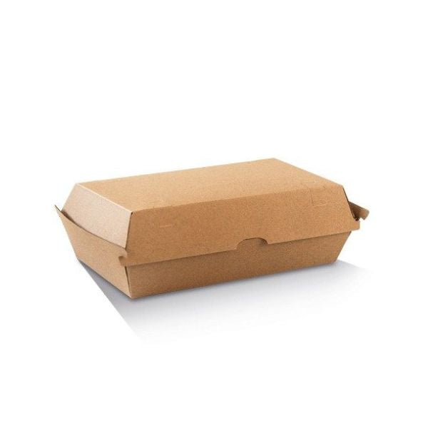 Snack Box Large Brown Corrugated Plain (20.5x10.6x7.5cm)