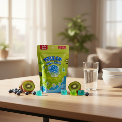 Juicy Jelly Magic Cubes Kiwi and Blueberry 120g