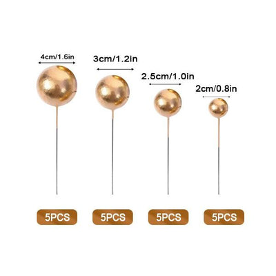 Metallic Gold Ball Topper 20pk