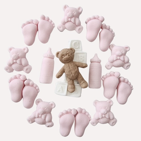 Baby Girl Handmade Edible Sugar Decorations