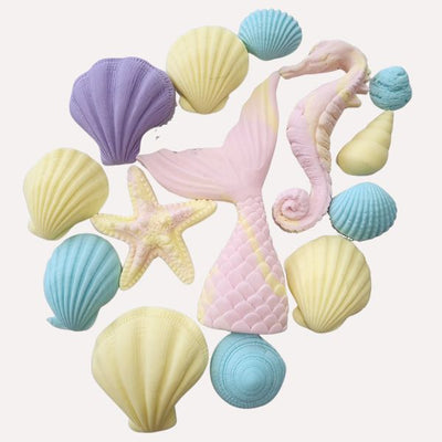 Pastel Seaside Handmade Edible Sugar Decorations