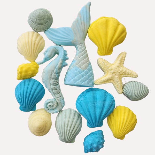 Aqua Seaside Handmade Edible Sugar Decorations