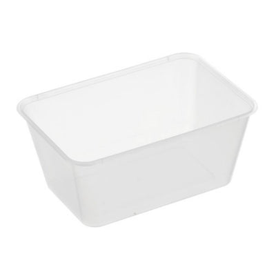 50pk 1000ml Rectangular Reusable Plastic Containers (NO LIDS)