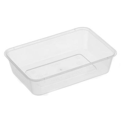 50pk 500ml Rectangular Reusable Plastic Containers (NO LIDS)