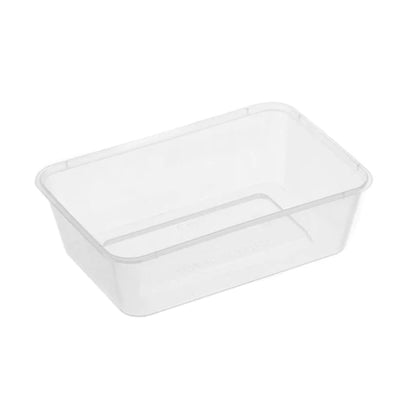 50pk 650ml Rectangular Reusable Plastic Containers (NO LIDS)