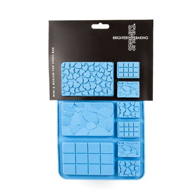 Sprinks Mini & Medium Fun Chocolate Bars Silicone Mould (approx. 12x22cm, 20mm deep)