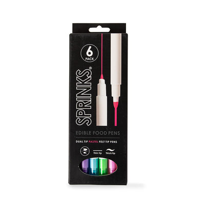 6pk Sprinks Pastel Edible Food Pen Set