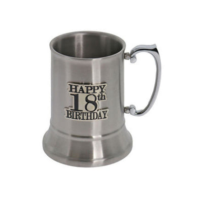 18th Birthday Badge Stainless Steel Beer Mug