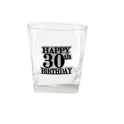 30th Birthday Badge Scotch Glass
