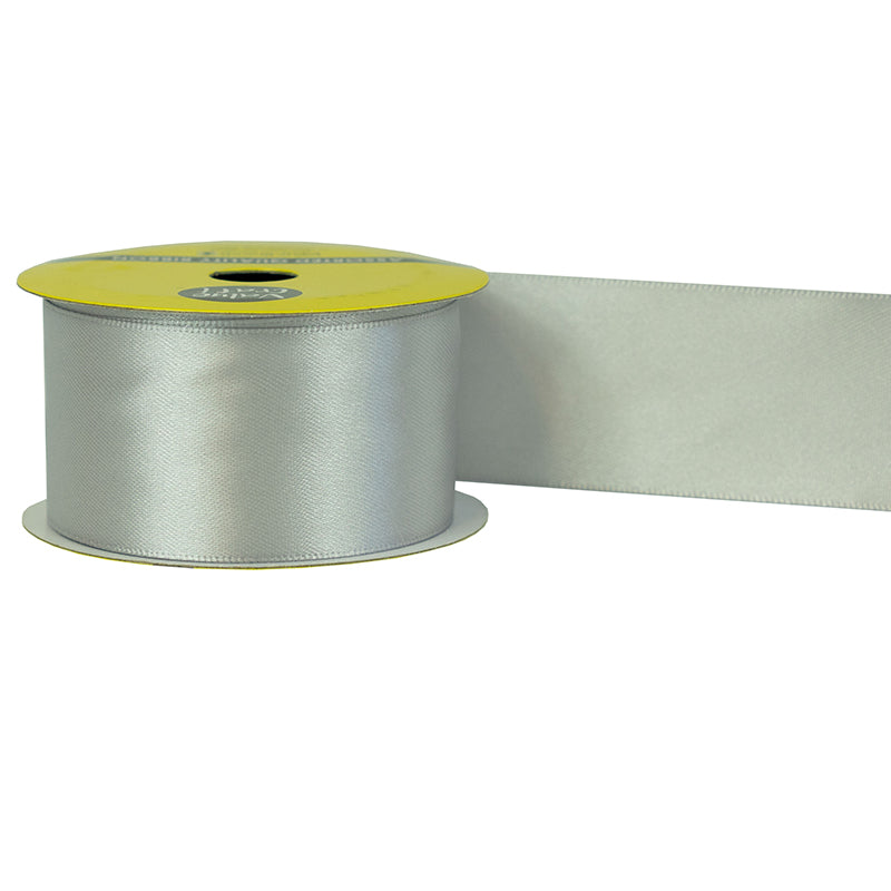 38mm Silver Polyester Satin Ribbon 3m
