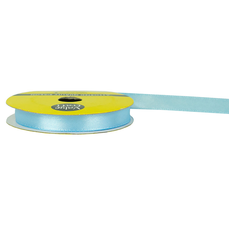 10mm Light Blue Polyester Satin Ribbon 10m
