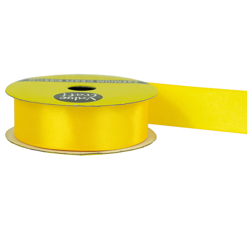 22mm Bright Yellow Polyester Satin Ribbon 3m