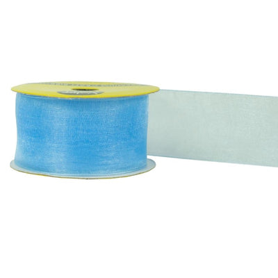 38mm Baby Blue Woven Edge Organza Ribbon 4m