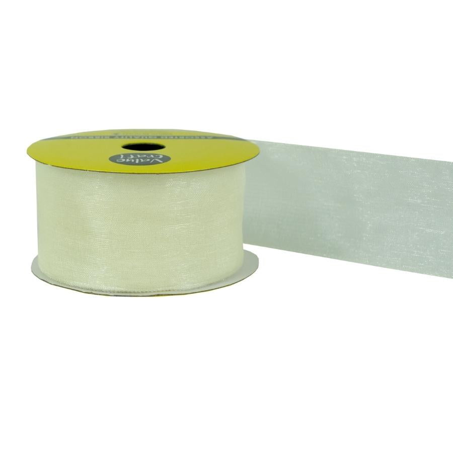 38mm Cream Woven Edge Organza Ribbon 4m