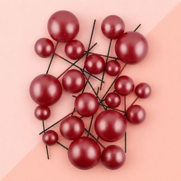 Vintage Pink Pearl Ball Topper 20pk