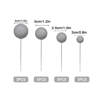 White Matte Ball Toppers 20pk