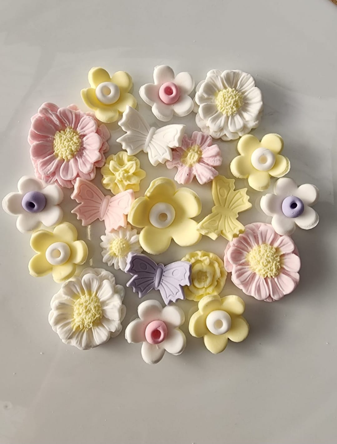 Floral Butterfly Handmade Edible Sugar Decorations