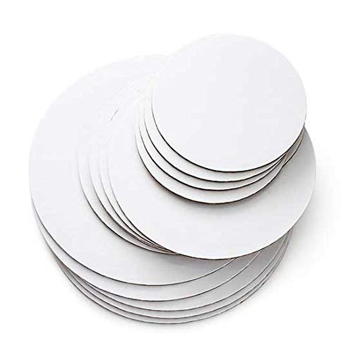 BULK 50pk 9in Round Compressed 2.5mm Cake Board - White