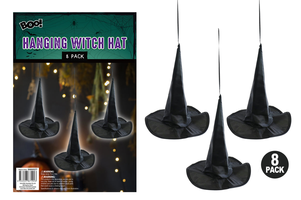 Hanging Witch Hat 8pk