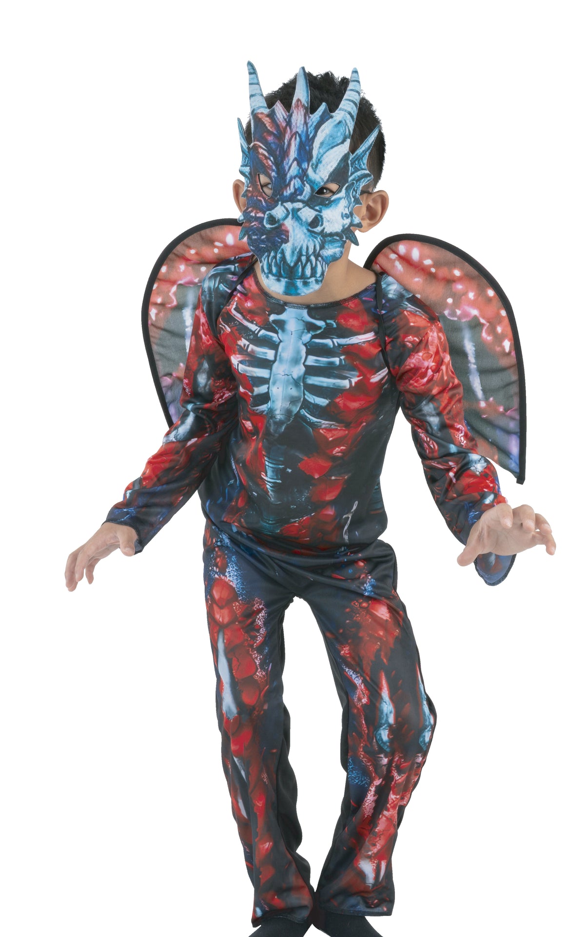 Costume Blood Fire Dragon Skeleton Kids