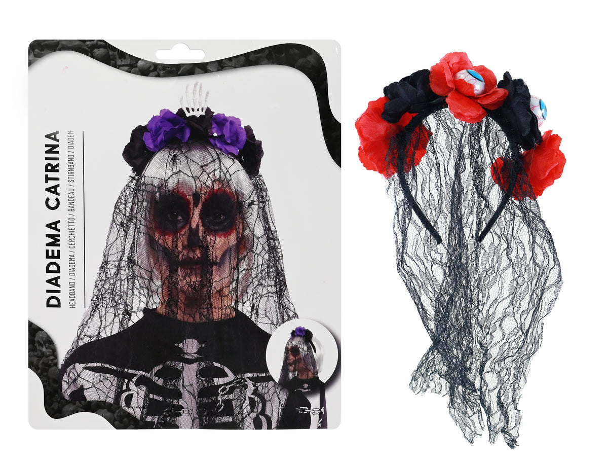 Flower Veiled Headband (colour or design selected at random)