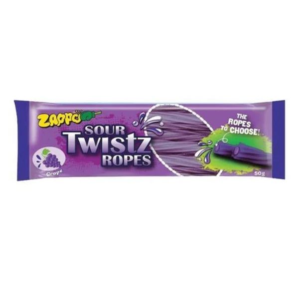 Zappo Sour Grape Ropes 50g