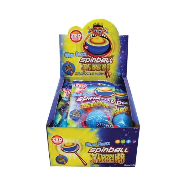 12pk ZED Blue Razz Spinball Jawbreaker 55.5g