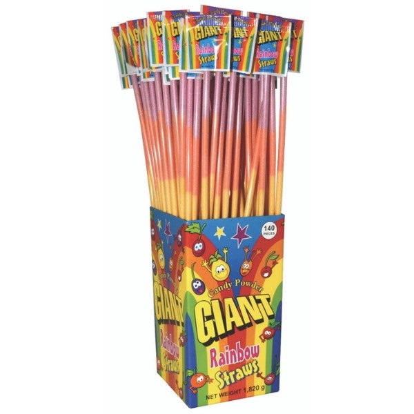140pk Giant Rainbow Straws 13g