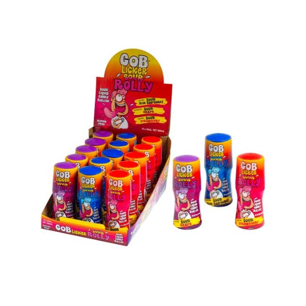 15pk Gob Licker Assorted Sour Roller 40ml