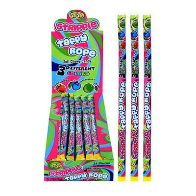 24pk JOJO Assorted Stripple Taffy Rope 25g