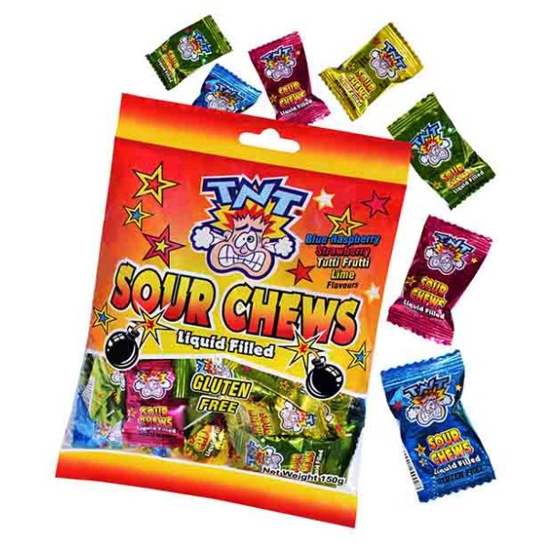 TNT Assorted Liquid Filled Sour Chews 150g