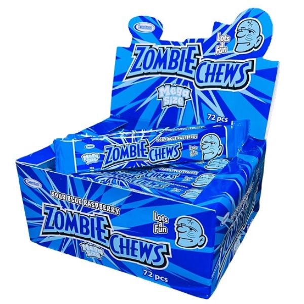 72pk Blue Raspberry Flavour Zombie Chews 28g