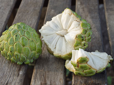 Close up of custard apple fruit.