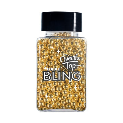 Over The Top Edible Bling 4mm Gold Pearls 80g