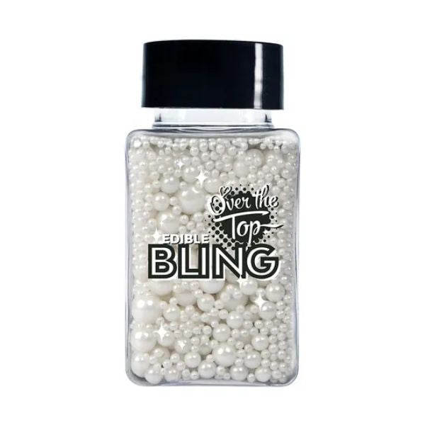 Over The Top Edible Bling White Pearl Medley Sprinkles 65g