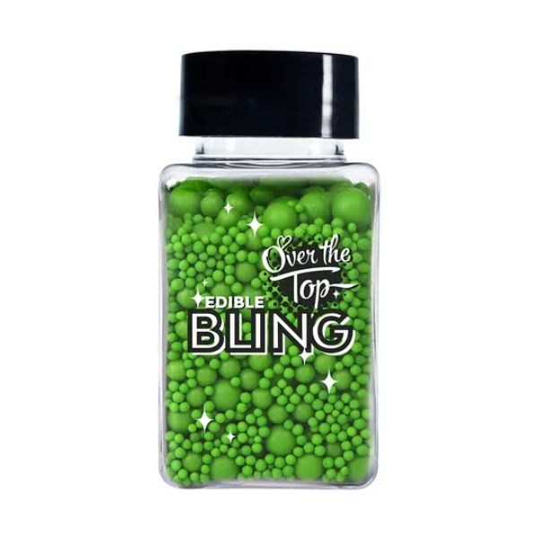Over The Top Edible Bling Leaf Green Medley Sprinkles 65g