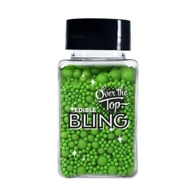 Over The Top Edible Bling Leaf Green Medley Sprinkles 65g
