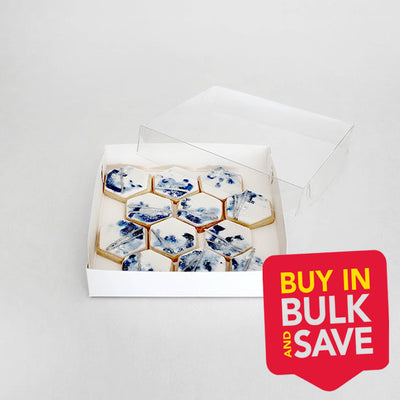 BULK 100pk Biscuit Box with Clear Lid 6x6x1in