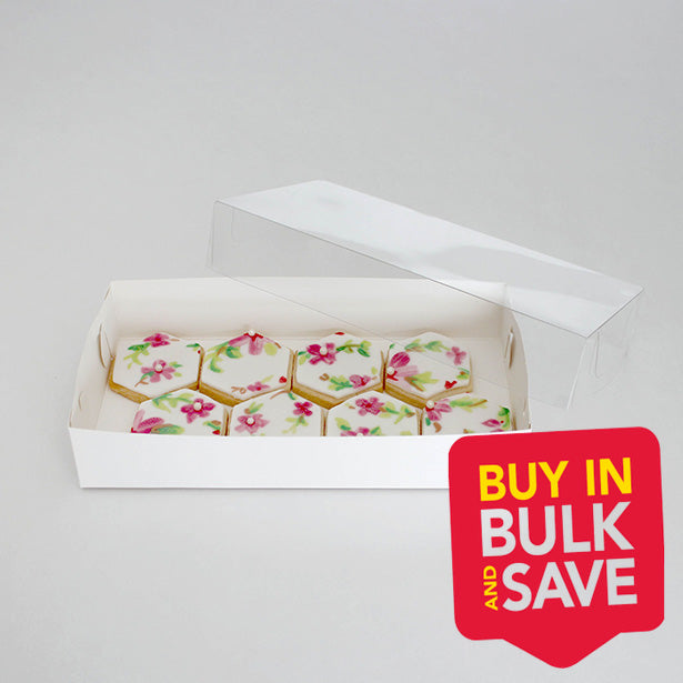 BULK 100pk Biscuit Box with Clear Lid 9x4.5x1.5in