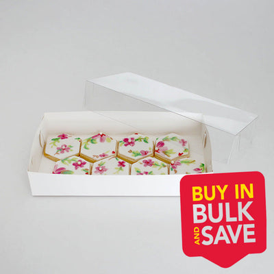 BULK 100pk Biscuit Box with Clear Lid 9x4.5x1.5in