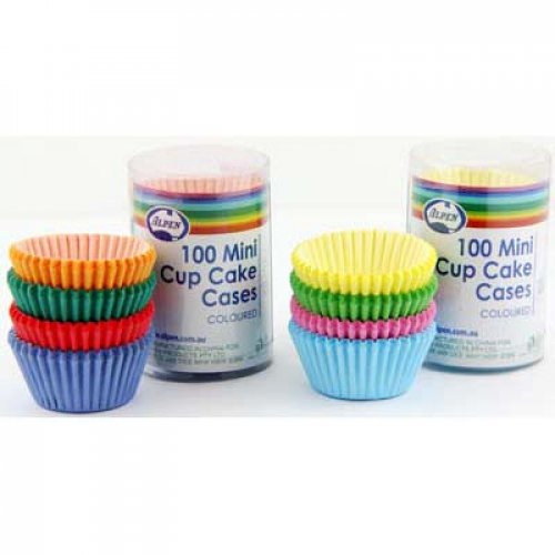 100pk Coloured Mini Cupcake Cups 30x20mm