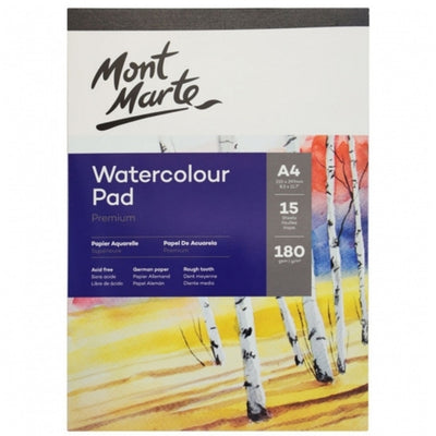 Mont Marte Watercolour Pad German Paper A4 180gsm 15 Sheets